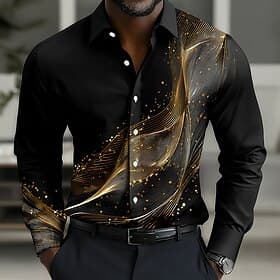 Homme Géométrique Dégradé Vagues Chemise Chemise Boutonnée Chemise décontractée manche longue Mode Décontractée Quotidien Vêtements de rue Vacances Été Printem