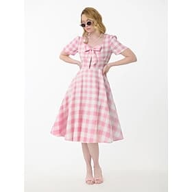 Années 1950 Rétro Vintage Rockabilly Mi-long Robe Robe trapèze Robe Évasée Quadrillé / Guingan Déguisement Femmes Carnaval Mascarade Vacances Tenue Quotidienne