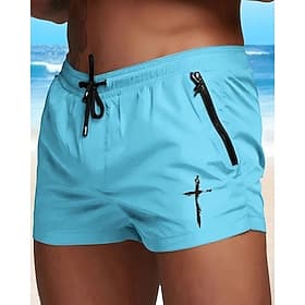 Men's Swim Trunks Swim Shorts Board Shorts Cross Quick dry Breathable Drawstring Elastic Waist Beach Vacation Hawaiian Casual Navy Blue Royal Blue