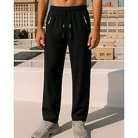 Men's Sweatpants Wide Leg Pants Track Pants Drawstring Pocket High Waist Bottoms Gym Athleisure Workout Spring Fall Quick Dry Breathable Gym Workout Outdoor Ru