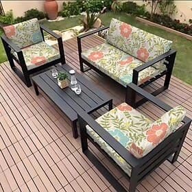 Outdoor Seat Cushion Cover For Patio Floral Yarn Dyed Microfiber Slipcovers