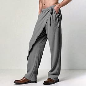 Per uomo Pantaloni di Lino Pantaloni Pantaloni Estivi Coulisse Elastico in vita Gamba Dritta Semplice Comodità Traspirante Lunghezza intera All'aperto Casuale