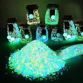 20000pcs Glow in The Dark Resin Pebbles, Durable Decorative Gravel for Garden, Pathway, Aquarium, Indoor Outdoor Party Decor
