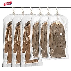 TAILI Hanging Vacuum Storage Sealer Bags Space Saver Bag for Clothing, Suits and Jackets, Closet Organizers, Travel, Manual or electric (without air pump)