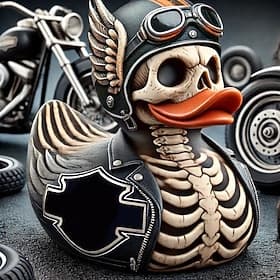 Halloween Skelett Ente Figur Harz Ente Statue, Biker Totenkopf Ente Skulptur, Gothic Motorrad Ente Dekor für Zuhause oder Party