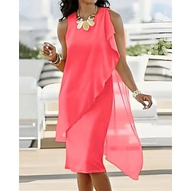 Women's Mini Dress Casual Dress Chiffon Dress Summer Dress Slip Dress Fashion Modern Daily Beach Weekend Regular Fit Plain Sleeveless Crew Neck Black Pink Purp
