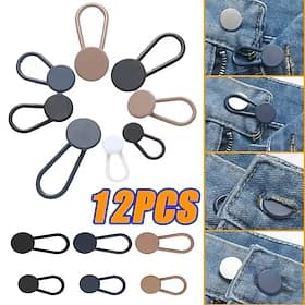 12 stuks verstelbare jeansknoopverlengers, taillebandknoopverlengers voor mannen en vrouwen, accessoires voor het verlengen van de broeksband