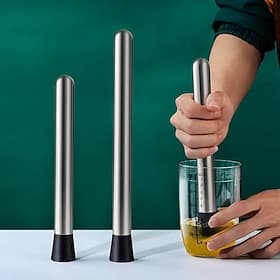 2 stk. juicerører og isknuser i rustfritt stål – manuell sitronjuicer og fruktpresse med ergonomisk håndtak, slitesterke kjøkkenredskaper for cocktailer, smoot