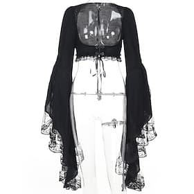 Gothic Crop Top Shrug Top Bell Sleeve Witch Morticia Addams Lace Fancy Dress Women's Fantasy Halloween Carnival Performance Party Adults Top