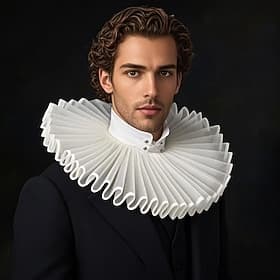Rokoko Viktorianisch Renaissance Elisabethanischer Rüschenkragen Vampir Zirkus Clown Kostüm Unisex Halloween Karneval Leistung LARP Renaissance-Messe Erwachsen