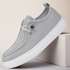 Herren Freizeitschuhe Spaziergang Lässig Stoff Bequem Rutschfest Atmungsaktiv Schnürung Schwarz Weiß Grau Frühling Herbst Winter