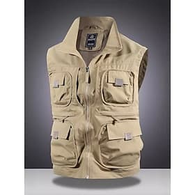 Herren Outdoor-Weste Taktische Jacke Sport im Freien Lässig Angeln Campen und Wandern Aktiv Frühling Herbst Mehrere Taschen Mehrlagig Polyester Taktisch Reisve