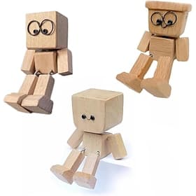 statuetta di un uomo di legno che trema, graziosa statuetta di legno che ondeggia con i piedi tremanti, decorazioni per cruscotto di auto in legno fatte a mano