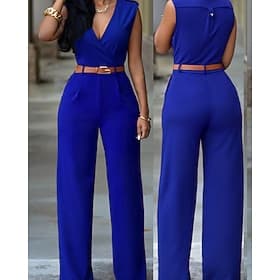 Damen Normal Overall Streetwear Einfarbig Ärmellos V Ausschnitt Tasche Straße Täglich Normale Passform Schwarz Weiß Rote Herbst
