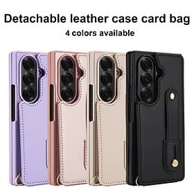 téléphone Coque Pour Samsung Galaxy Pliage en Z 7 Z Fold 6 Z Fold 5 Z Fold 4 Avec Dragonne Support Emplacement Carte Rétro TPU faux cuir
