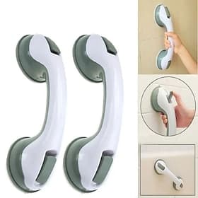 2 Pack Grab Bars Support Handle for Bathtubs and Showers, Shower Handle Strong Suction Shower Bar, Safety Bars for Shower Chair, Bathroom Grab Bar for Senior