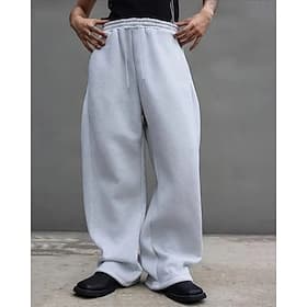 Herren Jogginghose Jogginghose mit weitem Bein Hose Kordelzug Tasche Elastischer Bund Einfach Komfort Sport im Freien Täglich Mode Lässig Schwarz Hellgrau Mikr