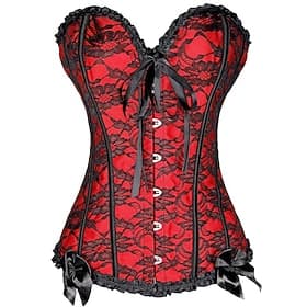Rococo Punk Gothique Victorienne Corset Corset Serre Taille Fille gothique Dentelle Fleuri Déguisement Femmes Halloween Carnaval Performance Soirée Adultes Co