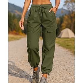 Femmes Pantalons Cargo Pantalons de randonnée Pantalons de Jogging Printemps Automne Extérieur Coupe régulière Imperméable Coupe-vent Pantalons Cordon de serra