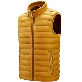Hombre Chaleco acolchado Chaleco Vacaciones Diario Cita Moda Casual Invierno Bolsillo Poliéster Mantiene abrigado Cómodo Color sólido Cremallera Escote Chino A
