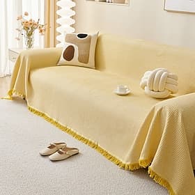 Chenille Couch Cover for Pets, Pet Friendly Anti-Scratch Sofa Slipcover Protector, Decorative Sofa Throw Blanket for Living Room