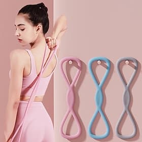 3 stk. figur 8 treningsmotstandsbånd med håndtak for kvinner og menn, armer, skuldre, bakben, holder formen, fullkropps fitness trening, yoga trekktau for hjem