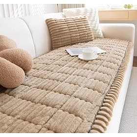 Corduroy Sofa Box Cushion Couch Cover For Dogs, Autumn Winter Plush Seat Pad, Modern Minimalist Non-Slip Leather Sofa Cover, Slipcover Protector