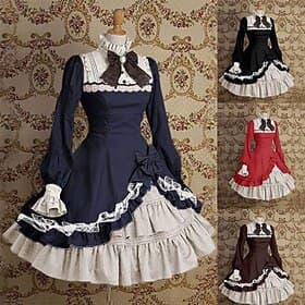 Retro Vintage Gotische Lolita Rokoko Kleid Trompetenärmel Film-/TV-Themenkostüme Spitze Schleife Kostüm Damen Mädchen Party Maskerade Party Abend Erwachsene K