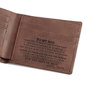 Engraved Genuine Leather Wallet for Men Laser Engraved Vintage PU Leather Billfold, Perfect Christmas Gift, Slim Horizontal Wallet for Men, Trendy Durable