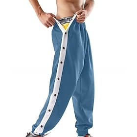 Voor heren Joggingbroeken Broek wegscheuren Broek Trekkoord Zak Elastische taille Kleurenblok Comfort Buitensporten Dagelijks Modieus Casual blauw Zwart / Wit