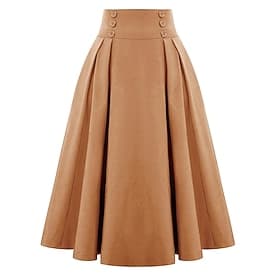 Women's Elegant Fashion Midi High Waist Skirts Plain Print Micro-elastic Street Date Camel Pink Fuchsia Dark Blue Spring