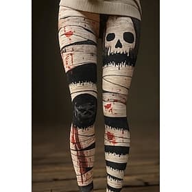 Vrouwen Leggings Vakantie Vintage Etnische Stijl Volledige Lengte Hoge Taille Grafisch Schedel 3D Print Sneldrogend Ademend Zacht Rekbaar Formeel Buiten Vakant