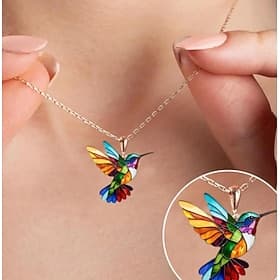Boucles d'oreilles colibri colorées, boucles d'oreilles pendantes en acrylique 2D, bijoux rétro tendance pour femmes, nouvelles boucles d'oreilles tendance 202