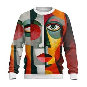 Men's Abstract Sweatshirt Casual Long Sleeve Crew Neck Vacation Party Gift Yellow Red Purple Crewneck 3D All Seasons Designer S M L XL XXL XXXL