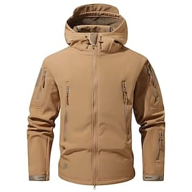 Homme Veste d'Extérieur Veste softshell Veste de Randonnée Vacances Quotidien Coupe-vent Étanche Avec Poches Automne Hiver Camouflage Mode Classique À capuche