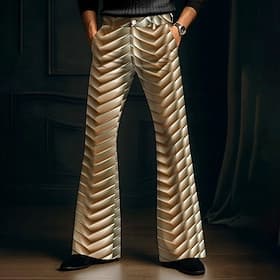 Herren Optische Täuschung Geometrisches Muster Disco-Hosen 60er 70er Schlaghosen Mittlere Taille Western Vintage-Retro Outdoor Urlaub Lässig Seitentaschen Schl