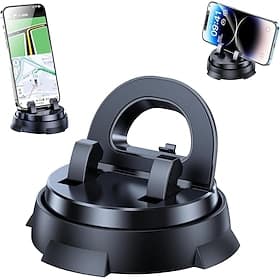 Support de téléphone de voiture rotatif à 360 degrés réglable avec poignée antidérapante en silicone, support de voiture à forte adsorption sans besoin pour to