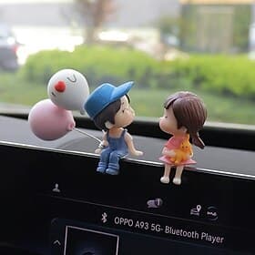 Cute Couple Car Ornament Adorable Kissing Doll Figurines Romantic Dashboard Decoration Creative Interior Accessory For Car Electric Vehicle Gift For Women Love
