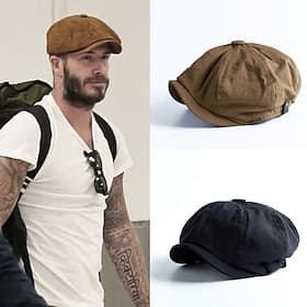 Herren Schiebermütze Ascot-Hut Zeitungsjungenmütze Schwarz Kaffee Baumwolle Mode Lässig Straße Täglich Einfach Verstellbar Sonnenschutz Atmungsaktiv