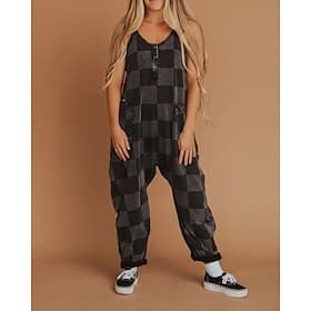 Women's Normal Jumpsuit Streetwear Tie Dye Sleeveless V Neck Pocket Vacation Street Loose Fit Black Blue Purple Fall