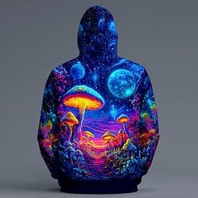 Homme Illusion d'optique Champignon Sweat à capuche Sweatshirt Mode Frais Hippie 3D manche longue Col ras du cou Maison Vêtements de rue Soirée Bleu Noir Bleu