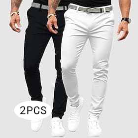 Herren Hose Chinos Stoffhosen Freizeithose Chinohose Fronttasche Mehrfachpackung Einfach Komfort Atmungsaktiv Volle Länge Lässig Täglich Outdoor Mode Streetwea