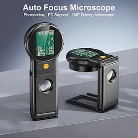 Microscope numérique portable avec grossissement 500x-1000x, mise au point automatique, double compatibilité batterie/alimentation USB, outil d'inspection mult