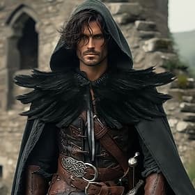 Rétro Vintage Médiéval Renaissance Cap Châles Elfe Plume Déguisement Homme Unisexe Fantaisie Halloween Carnaval Performance LARP Foire de la Renaissance Adulte