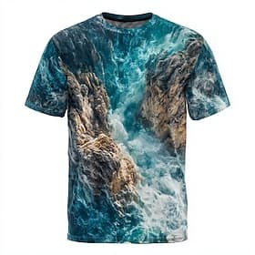 Voor heren 3D Print 3D Berg T-shirt Korte mouw T-shirt 3D-afdrukken Strakke ronde hals Overhemd overdreven Ontwerper Feest Dagelijks Feestdagen blauw Bruin Zom