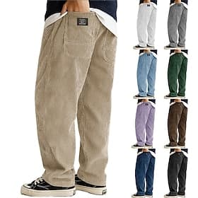 Hombre Pantalones de Deporte Pantalones de Pana Pantalones Pantalones anchos Cintura elástica Pierna recta Plano Dispersor de humedad Transpirable Longitud tot