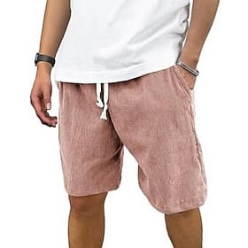 Per uomo Shorts Pantaloncini Estivi Pantaloncini casual Pantaloncini di velluto a coste Coulisse Tasca Elastico in vita Semplice Comodità Traspirante Corto All