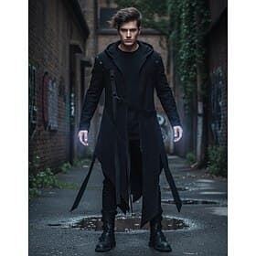 Punk Gothique Steampunk Manteau Déguisement Homme Halloween Carnaval Soirée Décontracté Quotidien Adulte Manteau