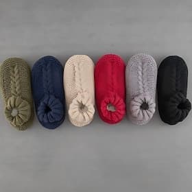 Men Knit House Slippers, Soft Non-Slip Indoor Floor Shoes with Comfortable Knitted Upper for Home or Bedroom