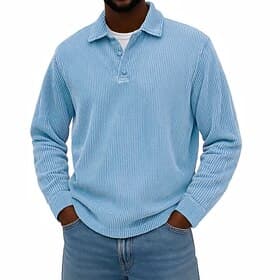 Herren Cordhemd Textur Lässig Sport Revers Langarm Mode Basic Einfarbig Knöpfe Warm Herbst Winter Normale Passform Schwarz Dunkel Blau Hellblau Khaki Armeegrün